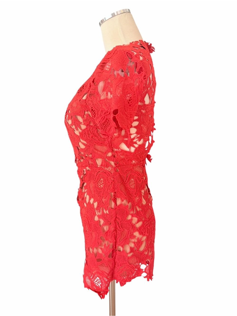 NWT Ark & Co Vibrant Orange Lace Romper Sz S - Picture 6 of 8
